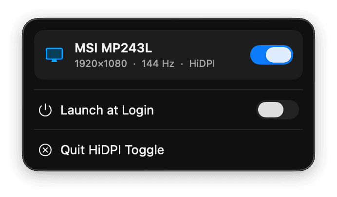 HiDPI Toggle